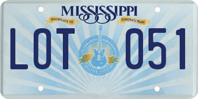 MS license plate LOT051