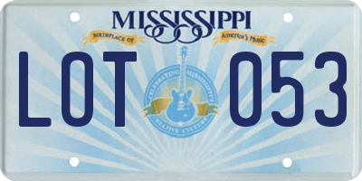 MS license plate LOT053