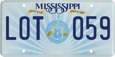 MS license plate LOT059
