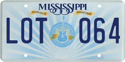 MS license plate LOT064