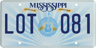 MS license plate LOT081