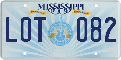 MS license plate LOT082