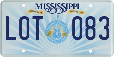 MS license plate LOT083