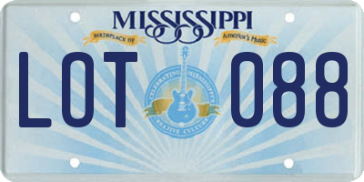 MS license plate LOT088