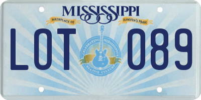 MS license plate LOT089