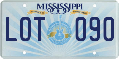 MS license plate LOT090