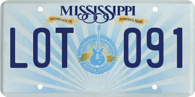 MS license plate LOT091