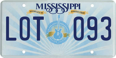 MS license plate LOT093