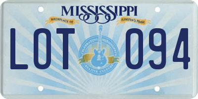 MS license plate LOT094