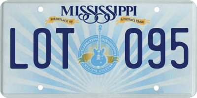 MS license plate LOT095