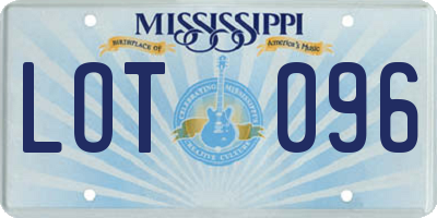 MS license plate LOT096