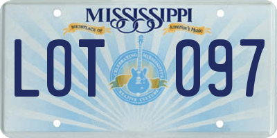 MS license plate LOT097