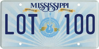 MS license plate LOT100