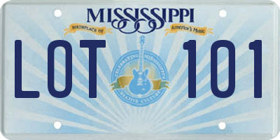 MS license plate LOT101