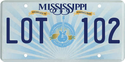 MS license plate LOT102