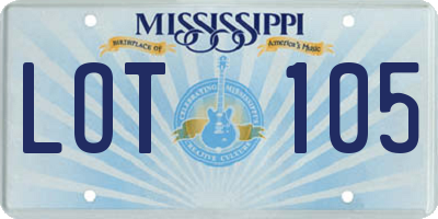 MS license plate LOT105