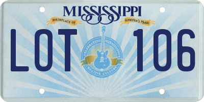 MS license plate LOT106