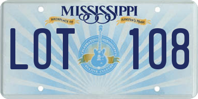 MS license plate LOT108