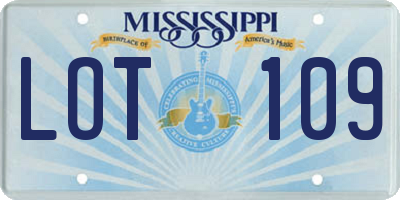 MS license plate LOT109