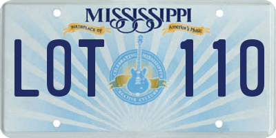 MS license plate LOT110