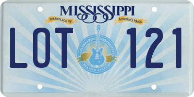 MS license plate LOT121