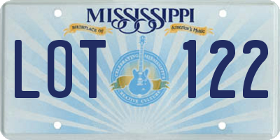 MS license plate LOT122