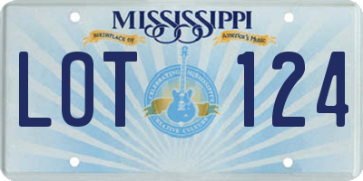 MS license plate LOT124