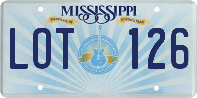MS license plate LOT126