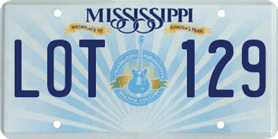 MS license plate LOT129