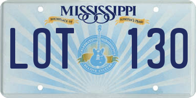 MS license plate LOT130