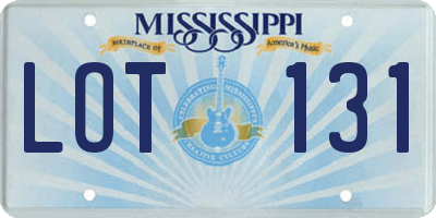MS license plate LOT131