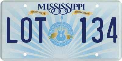 MS license plate LOT134