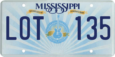 MS license plate LOT135