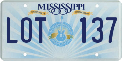 MS license plate LOT137