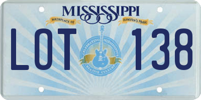 MS license plate LOT138