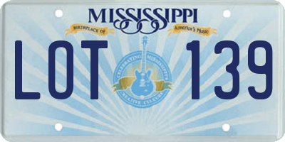MS license plate LOT139