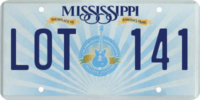 MS license plate LOT141
