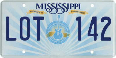 MS license plate LOT142