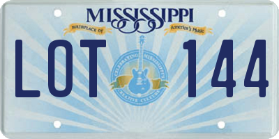 MS license plate LOT144