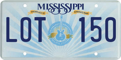 MS license plate LOT150