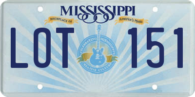 MS license plate LOT151