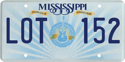 MS license plate LOT152