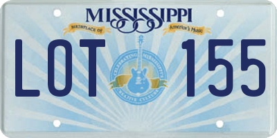 MS license plate LOT155