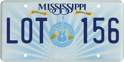 MS license plate LOT156