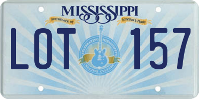 MS license plate LOT157
