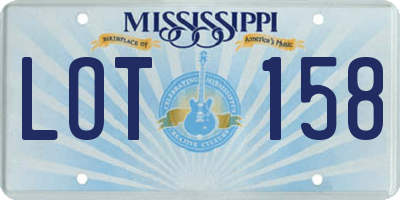 MS license plate LOT158
