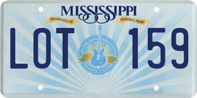 MS license plate LOT159