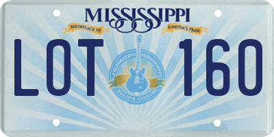 MS license plate LOT160