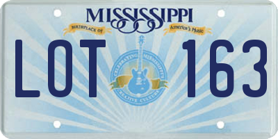 MS license plate LOT163
