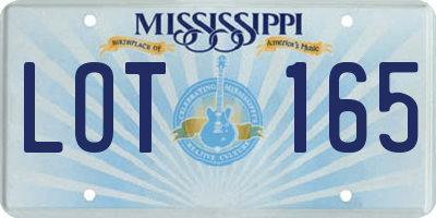 MS license plate LOT165